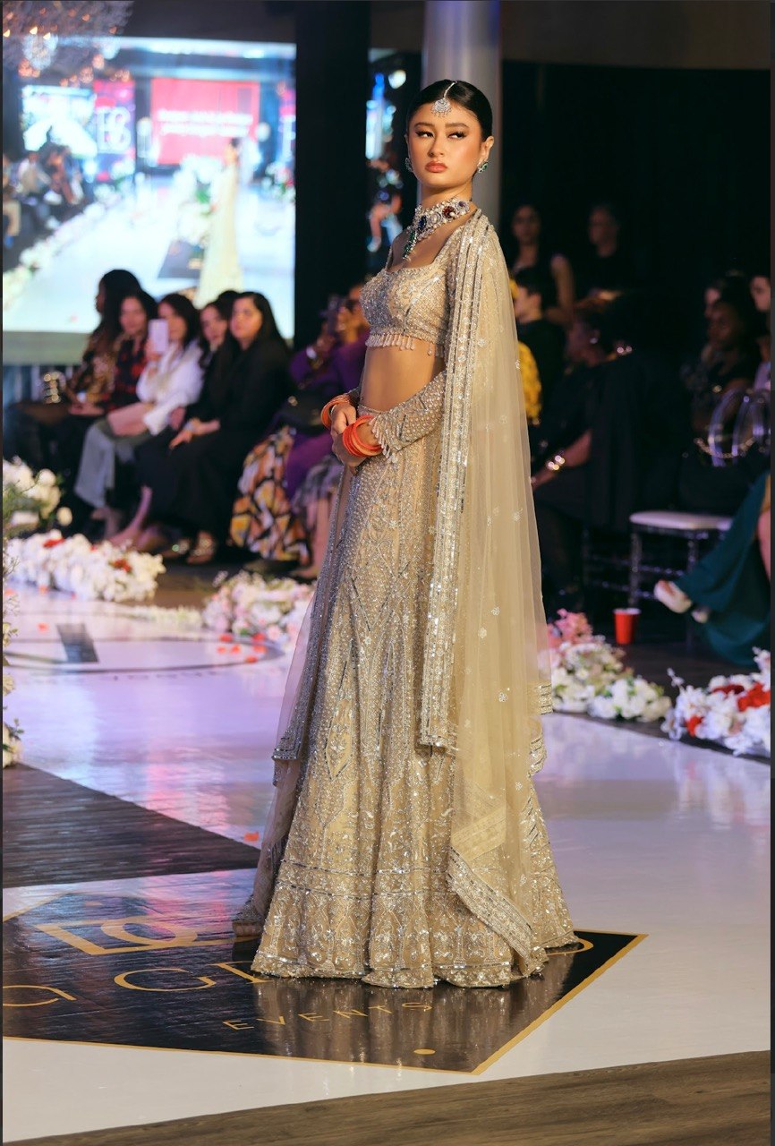 Runway — silver bridal couture, walk