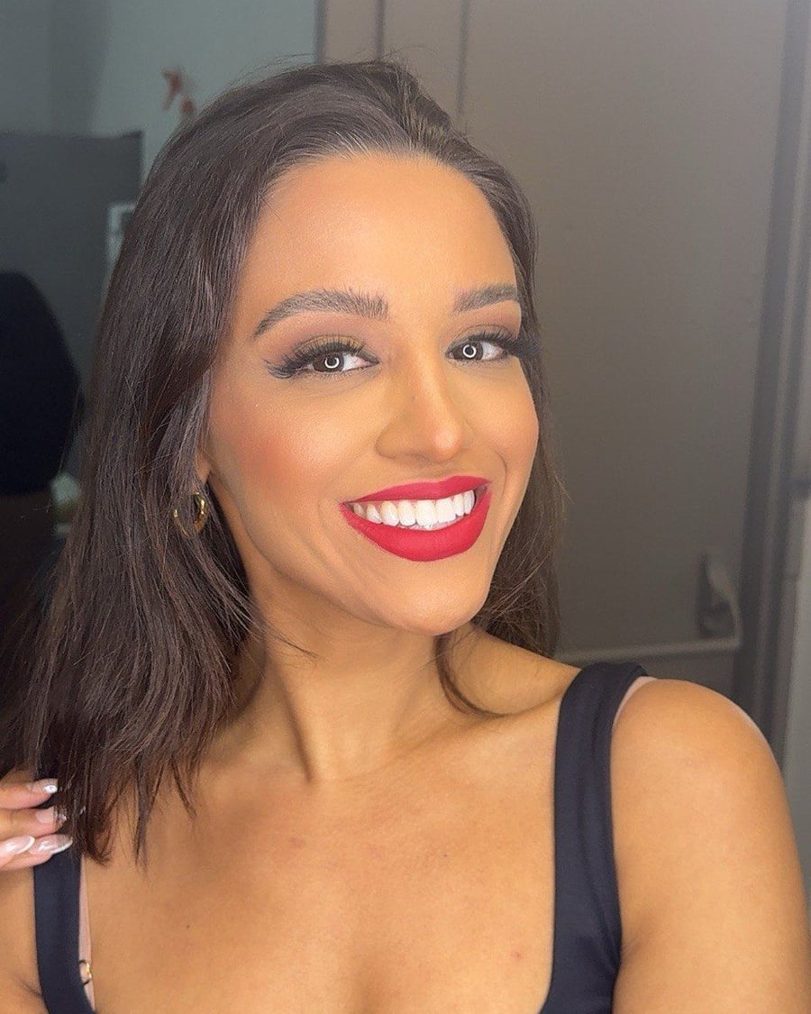 Red lip glam, after